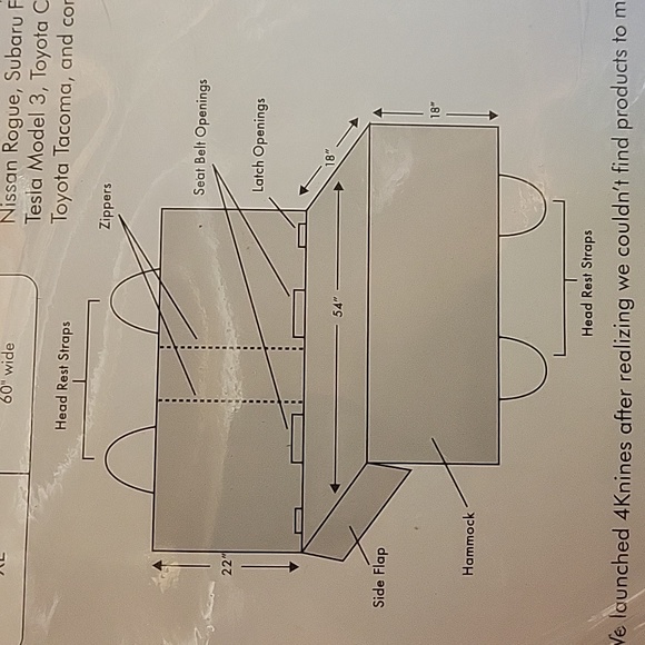 MONEY DONATED TO SPCA 4knines Split rear seat cover for cars, trucks and S.U.V - Picture 5 of 7